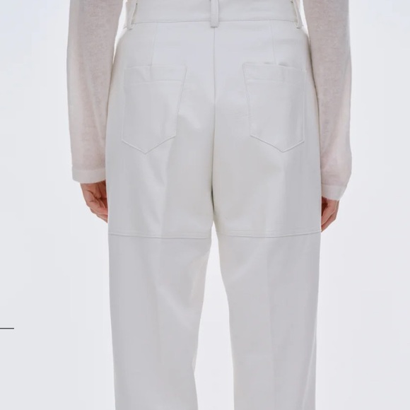 Sourceunknown faux Leather Panelled Trousers, White size M - Picture 3 of 7